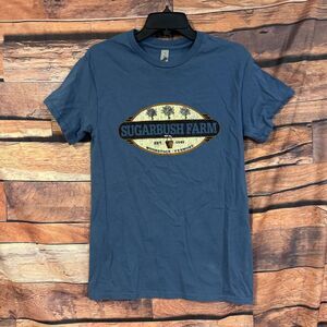 Gildan T-Shirt Men's Blue S 100% Cotton Sugarbush Farm Woodstock VT Graphic